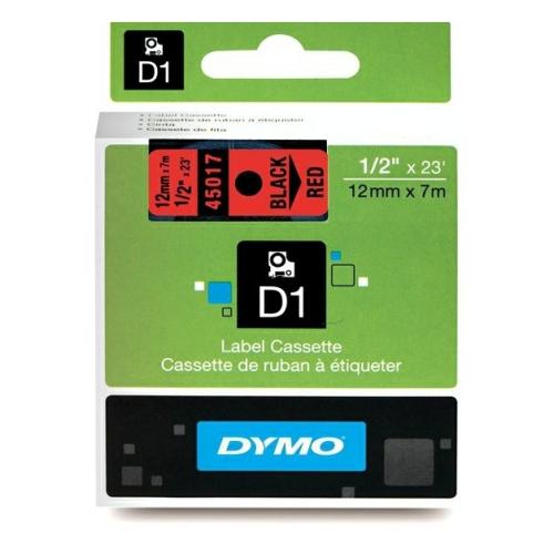 Dymo sildid must peal punane (45017 / S0720570), 12mm, lamineeritud