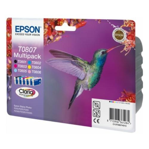 Epson prindikassett must / tsüaan / magenta / kollane / tsüaansinine foto / magenta foto (C13T08074011 / T0807) (multipack)