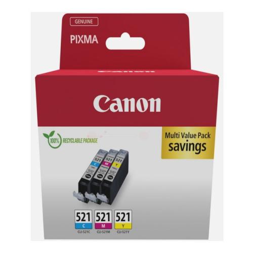 Canon prindikassett tsüaan / magenta / kollane (2934B010 / CLI521) (multipack)