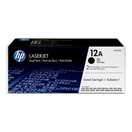 HP tooneri kassett must (Q2612AD / 12AD) (Kaksikpakend)