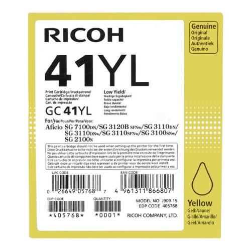 Ricoh prindikassett kollane (405768 / GC41YL)