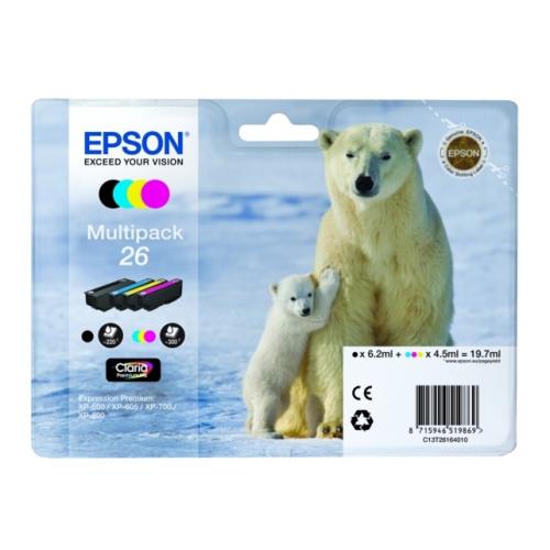 Epson prindikassett must / tsüaan / magenta / kollane (C13T26164010 / 26) (multipack)