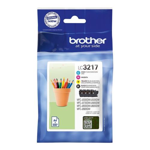 Brother prindikassett must / tsüaan / magenta / kollane (LC3217VALDR) (multipack)