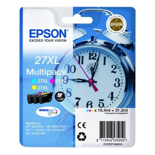 Epson prindikassett tsüaan / magenta / kollane (C13T27154012 / 27XL) (multipack, high capacity)