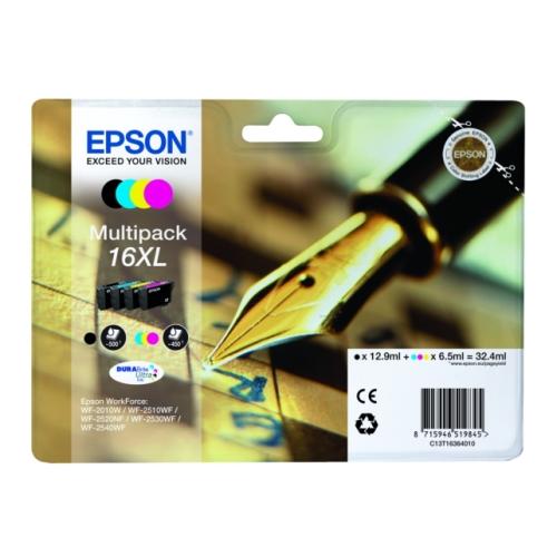 Epson prindikassett must / tsüaan / magenta / kollane (C13T16364012 / 16XL) (multipack, high capacity)