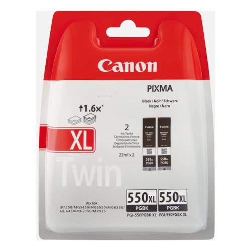 Canon prindikassett must (6431B005 / PGI550PGBKXL) (Kaksikpakend, high capacity)