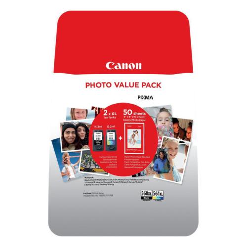 Canon tindi kassett / fotopaber must / värv (3712C008 / PG560XL+CL561XL) (Kaksikpakend, multipack)