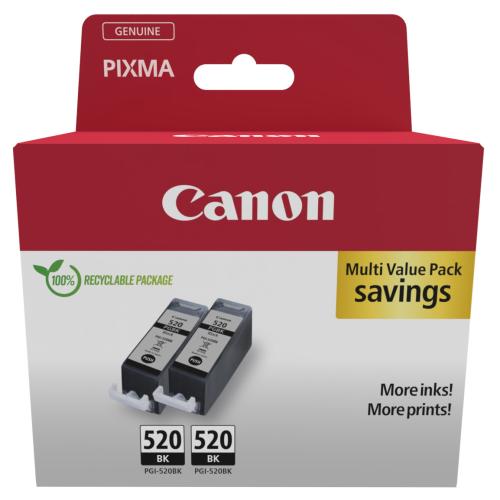 Canon prindikassett must (2932B019 / PGI520PGBK) (Kaksikpakend)