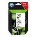 HP prindikassett must / värv (X4D37AE / 302) (Kaksikpakend, multipack)